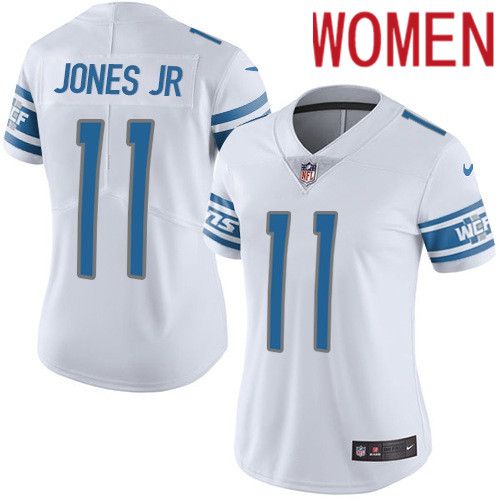 Women Detroit Lions #11 Marvin Jones Jr Nike White Vapor Limited NFL Jersey